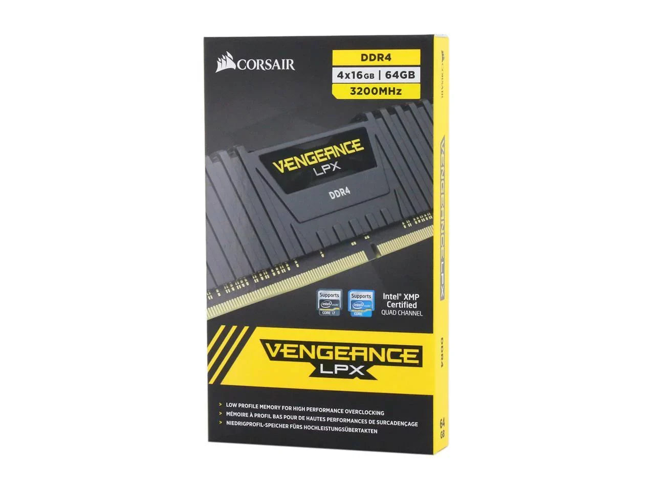 CORSAIR Vengeance LPX 64GB (4 x 16GB) 288-Pin PC RAM DDR4 3200 (PC4 25600) Desktop Memory Model CMK64GX4M4E3200C16