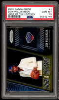 Zion Williamson Rookie Card 2019-20 Panini Prizm Luck Of The Lottery #1 PSA 10
