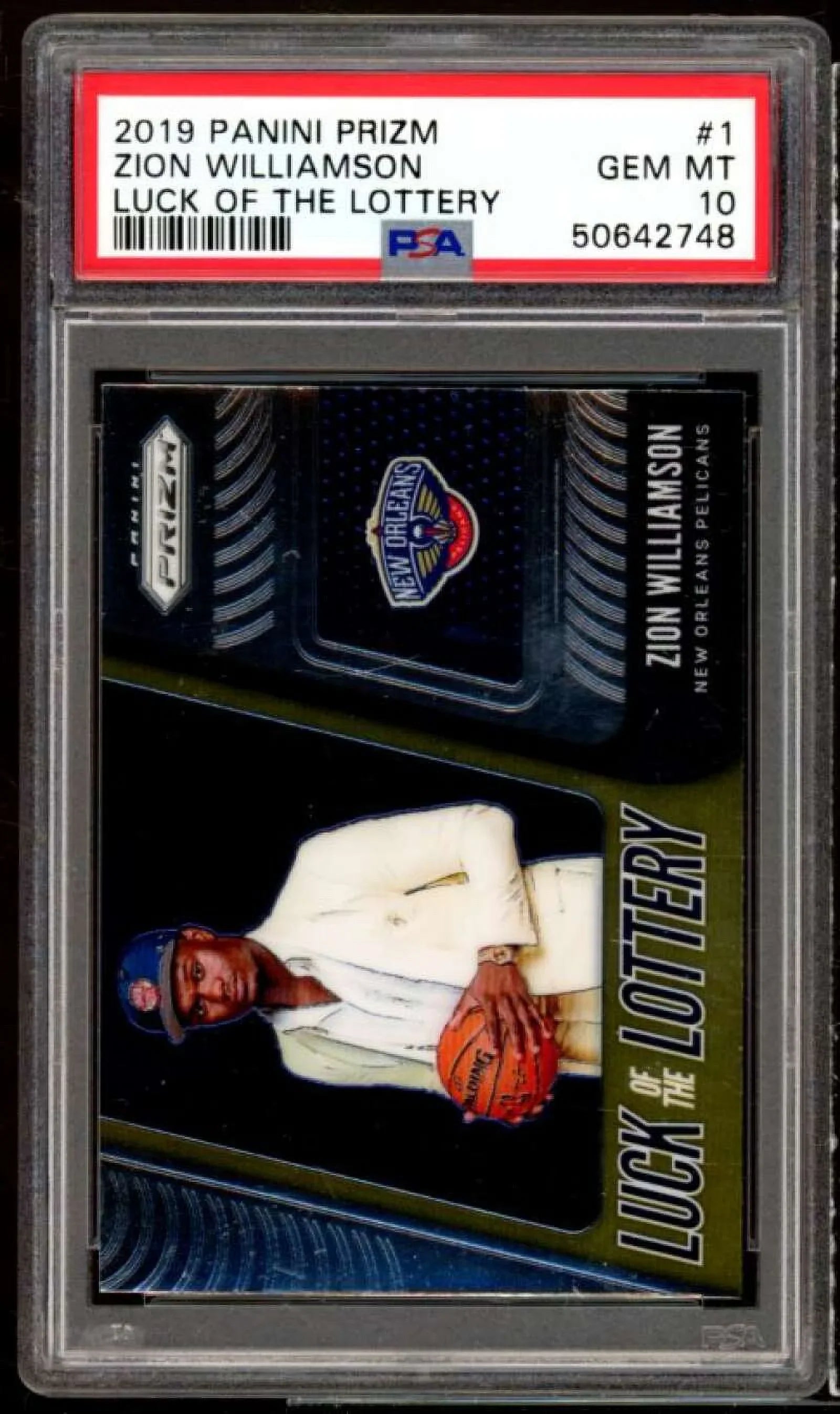 Zion Williamson Rookie Card 2019-20 Panini Prizm Luck Of The Lottery #1 PSA 10