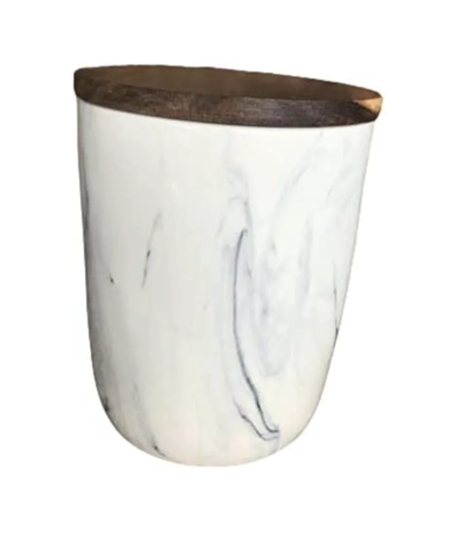 Rae Dunn Home SUGAR Canister Marble with wood lid (SMALL size)