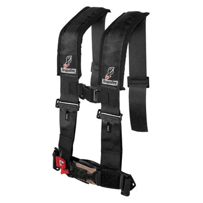 Dragonfire Racing 4-Point H-Style Safety Harness w/Adjustable Sternum Clip 3" Passenger Side Black for Can-Am Maverick 1000 Turbo 2016-2017