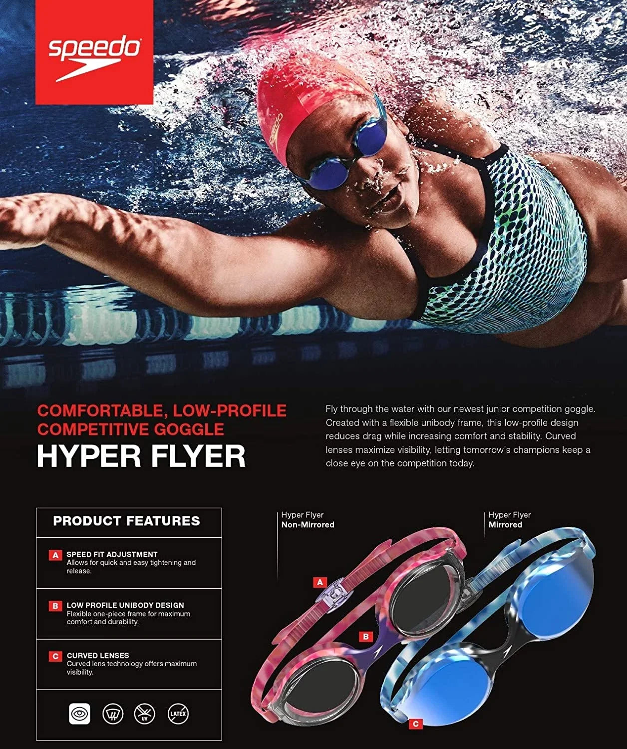 Speedo Goggles HYPER FLYER Mirror