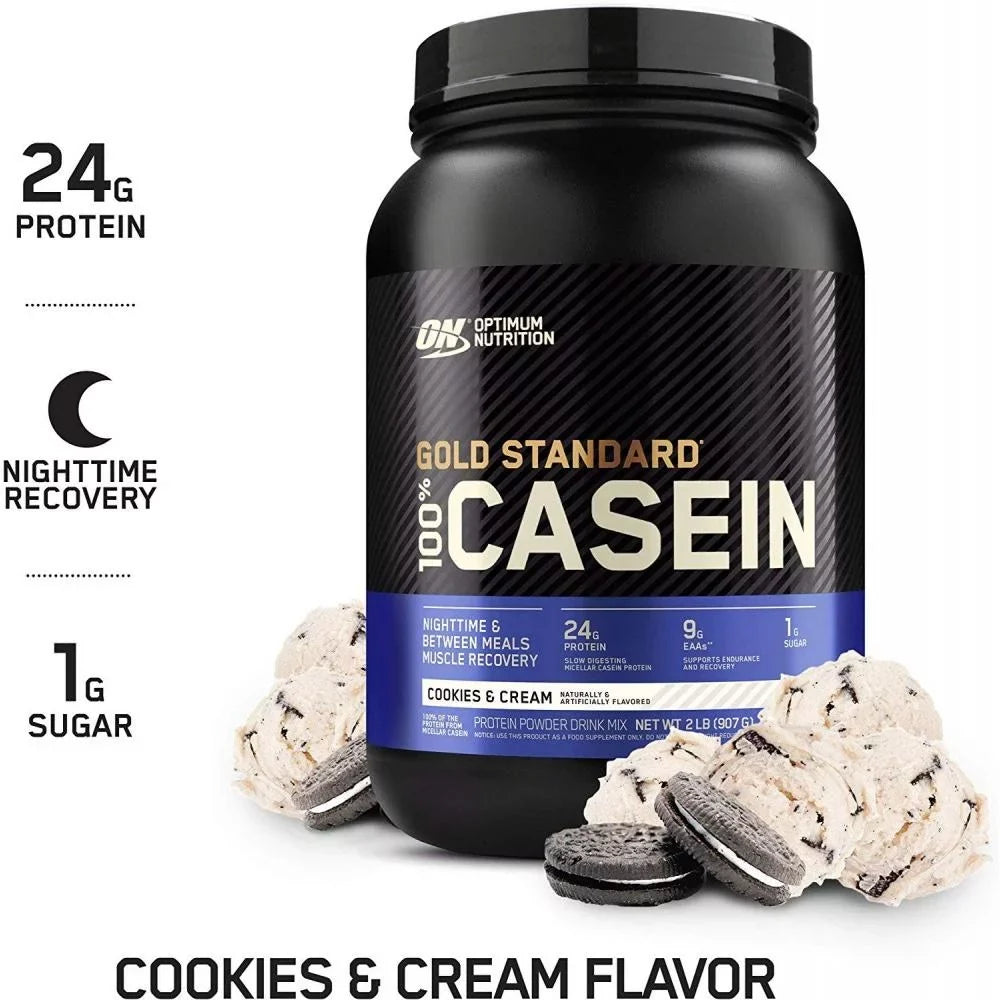 Optimum Nutrition, Gold Standard 100% Casein, 24 g Protein Powder, Cookies & Cream, 1.81 lbs, 27 Servings