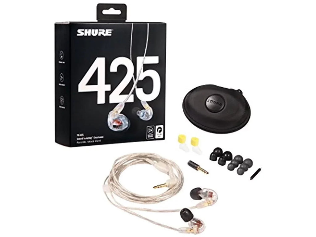 Shure SE425 Pro In-Ear Sound IsoLatitudeing Dual Driver Earphones - Clear