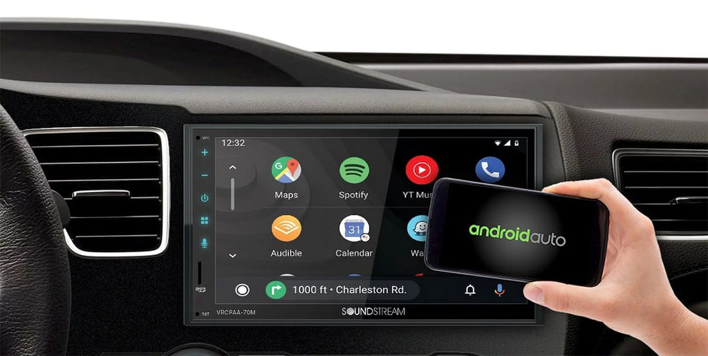 Soundstream VRCPAA-70M 7" Double DIN Bluetooth Apple CarPlay & Android +Camera