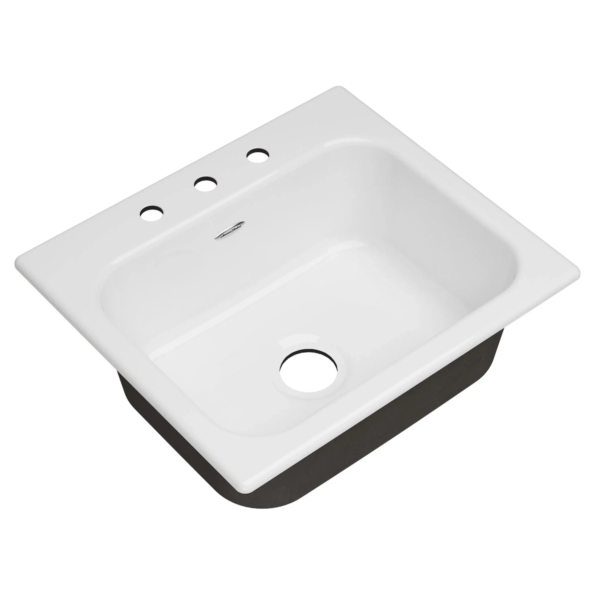 American Standard Quince Drop-in Cast Iron 25 in. 3-Hole Single Bowl Kitchen Sink in Brilliant White
