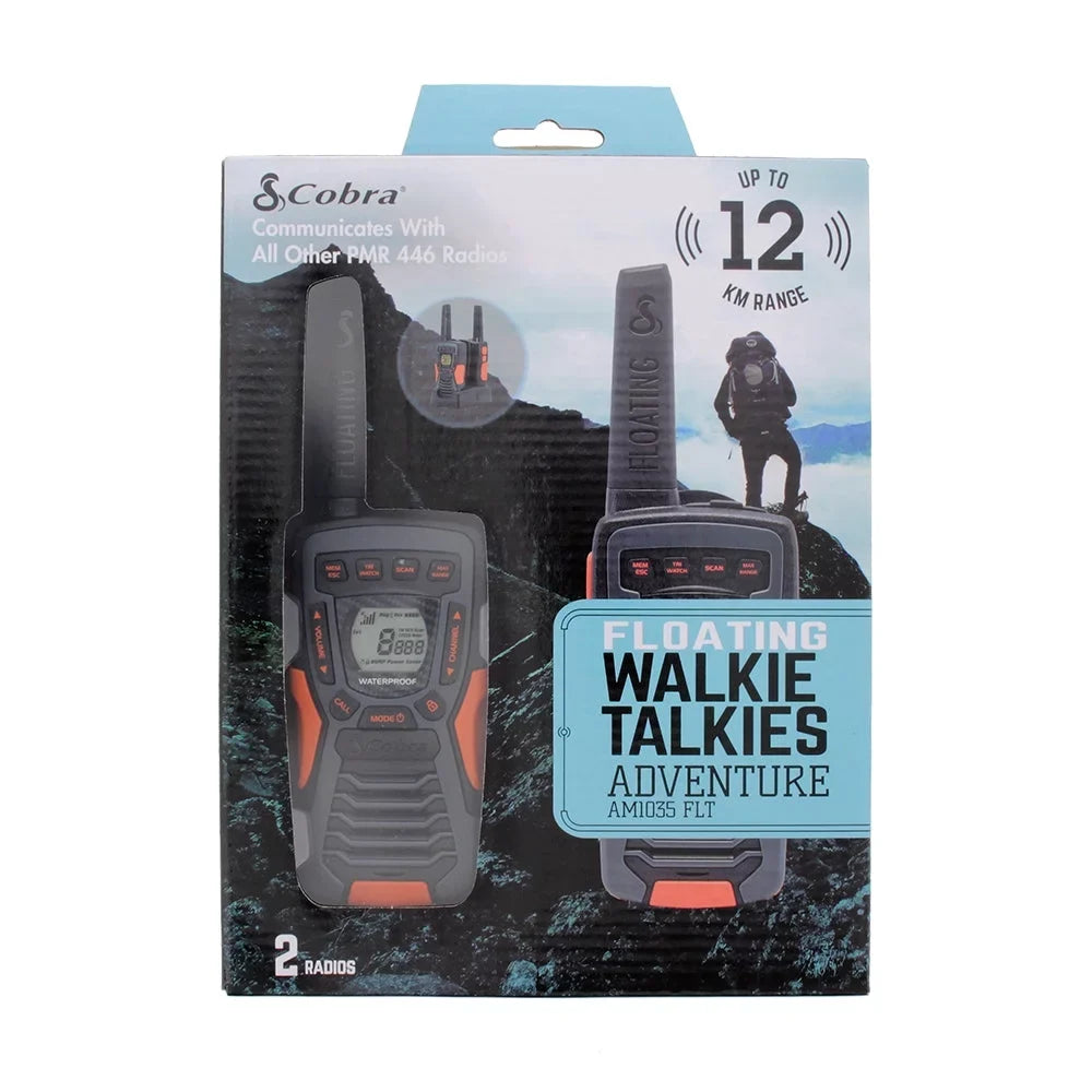 Cobra ACXT1035R FLT CAMO Waterproof Walkie Talkies for Adults - Rechargeable, Floats, 22 Channels, Long Range 37-Mile Two-Way Radio Set (2-Pack)
