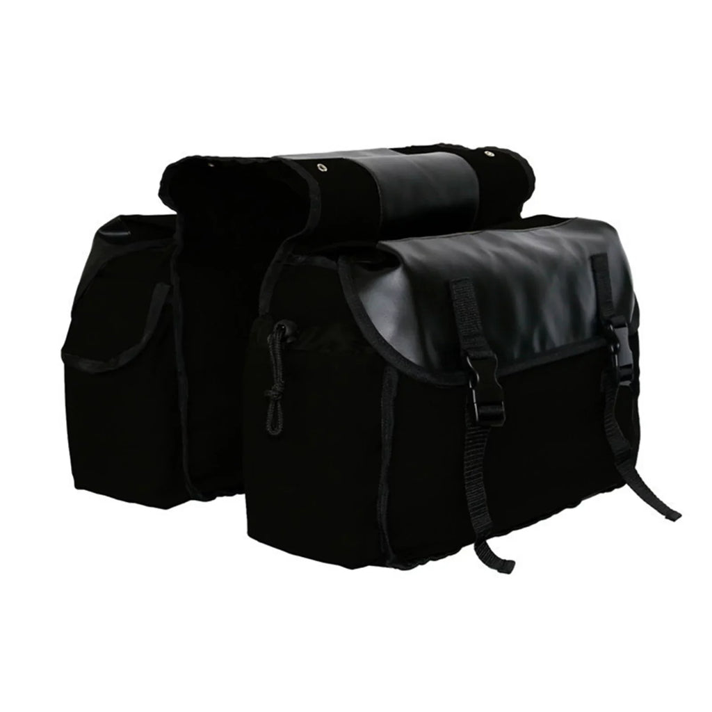 Gecheer Motorbike Large Capacity Saddle Bag Motorcycle Riding Travel Canvas Waterproof Panniers Box Side Tools Bag Pouch for Motorbike