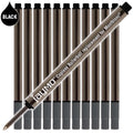 Jaymo Replacement for Montblanc 113777 - Measures 3.84 in / 97 mm Long - Capless Rollerball Pen Refill - 12 Black