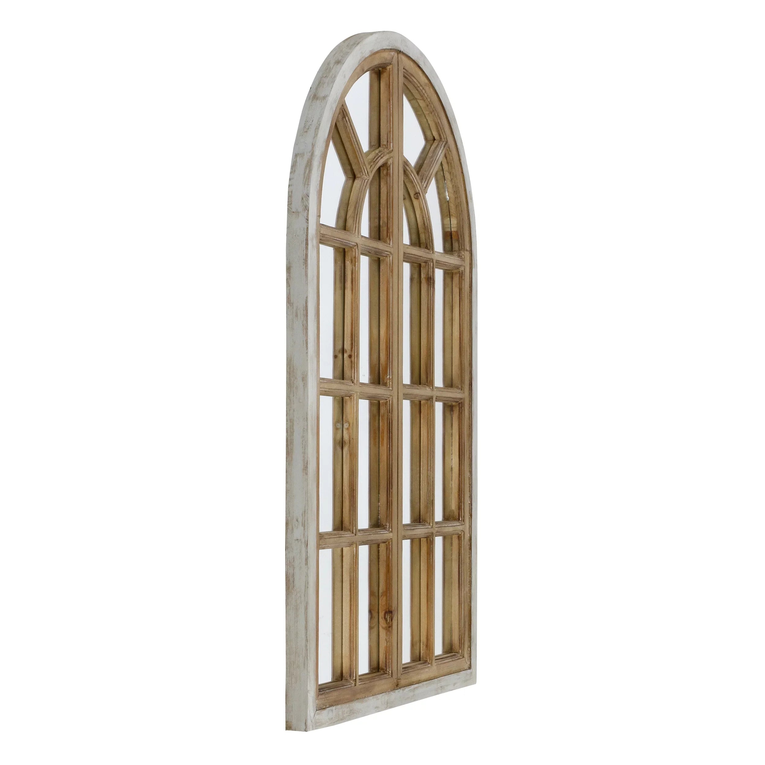 Aspire  Athena Farmhouse Arch Wall Mirror, Brown