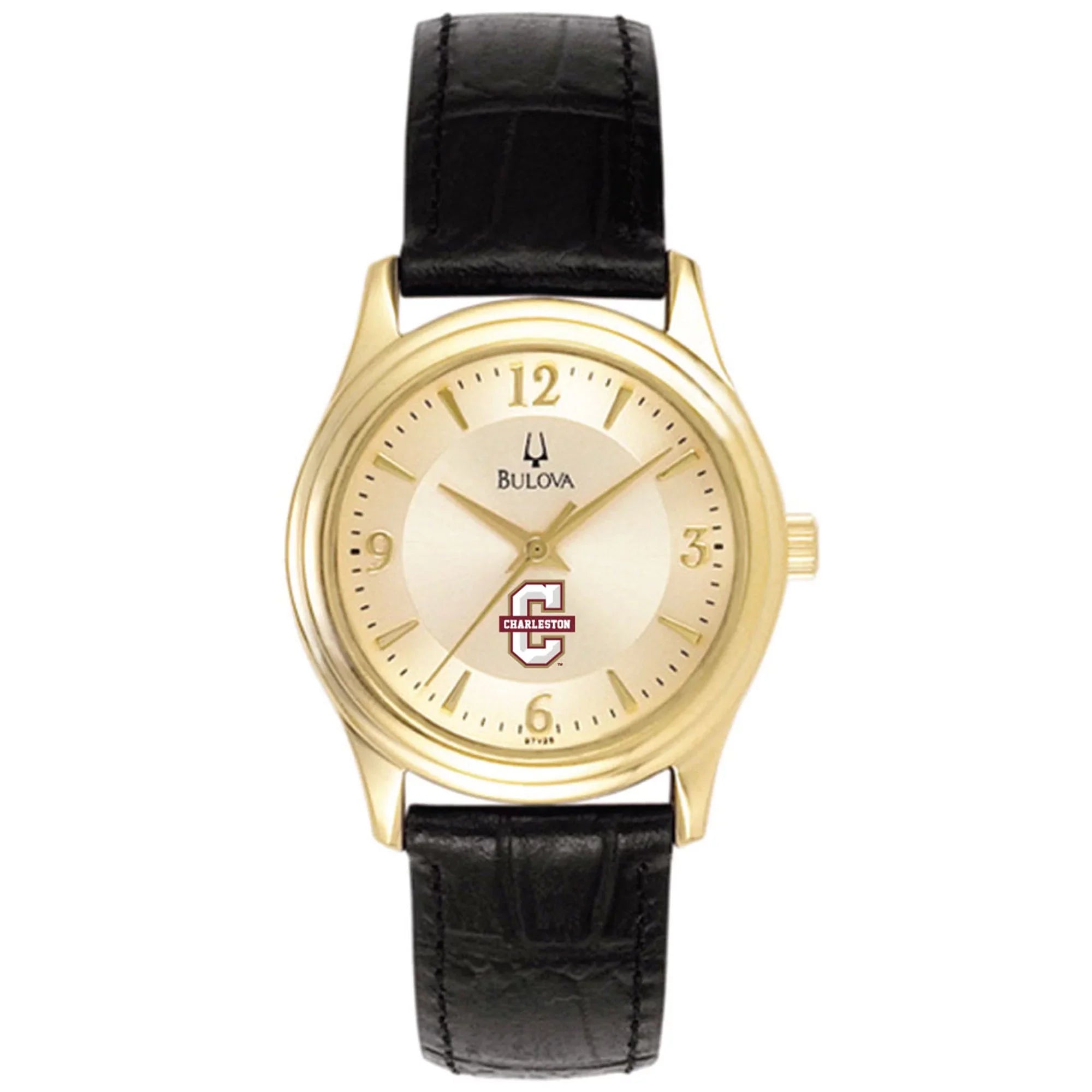 Women's Bulova  Gold/Black Charleston Cougars Stainless Steel Watch with Leather Band