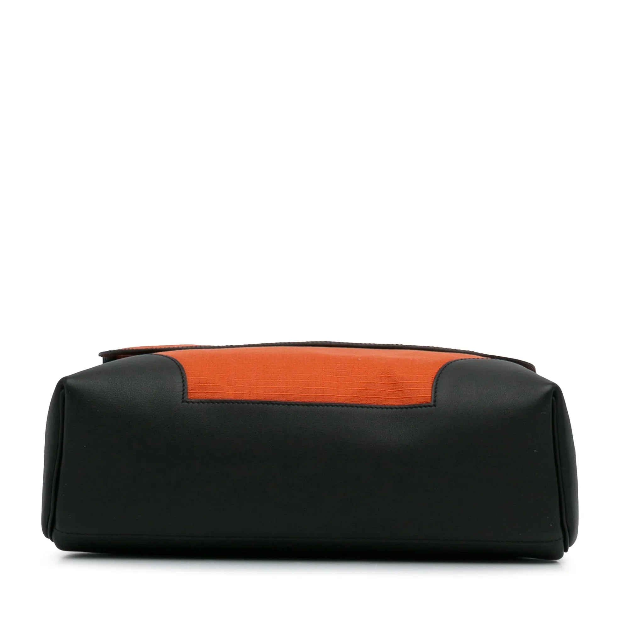 Pre-Owned Authenticated Hermès Allback Messenger Bag Canvas Fabric Orange Crossbody Bag Unisex (Good)