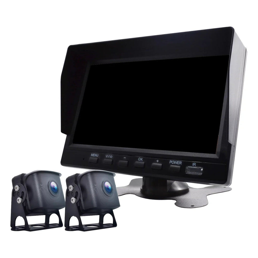 7" Monitor DVR Driving Video Recorder with BSD for RV Truck Bus+2 Backup Camera
