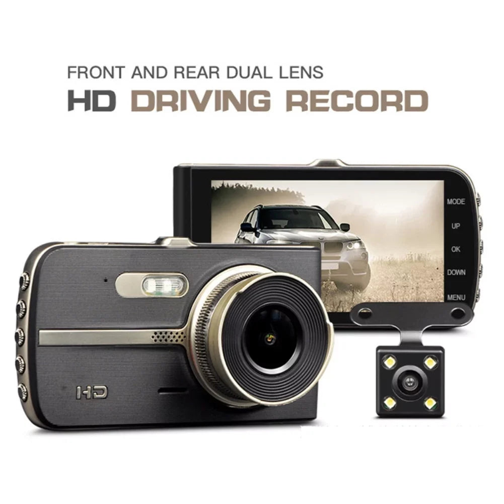 4 inch HD night vision CAR DVR CAMERA dual lens car driving recorder