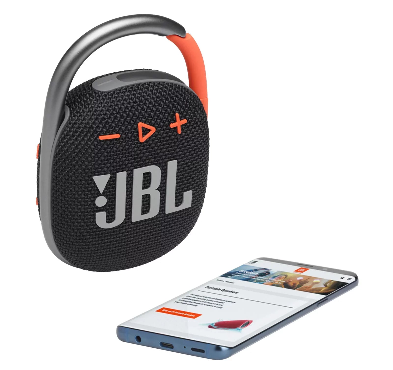 JBL Clip 4 Black Orange Portable Bluetooth Speaker (Open Box) Damage Box