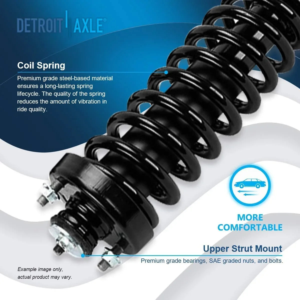 Detroit Axle - Front Struts for 1997-2001 Honda CR-V Complete 2 Struts w/Coil Spring 1998 1999 2000 Replacement Quick Install Ready Struts Assembly