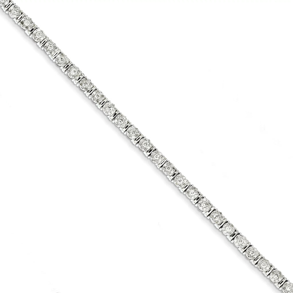 14k White Gold Diamond Tennis Bracelet. Carat Wt- 2ct
