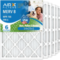 14x25x1 Air Filter MERV 8 Comparable to MPR 700 & FPR 5 Electrostatic Pleated Air Conditioner Filter 6 Pack HVAC AC Premium USA Made 14x25x1 Furnace Filters by AIRX FILTERS WICKED CLEAN AIR.