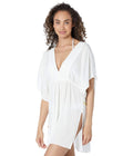Lauren by Ralph Lauren WHITE Crushed Tunic Swim Cover-Up Dress, US X-Large
