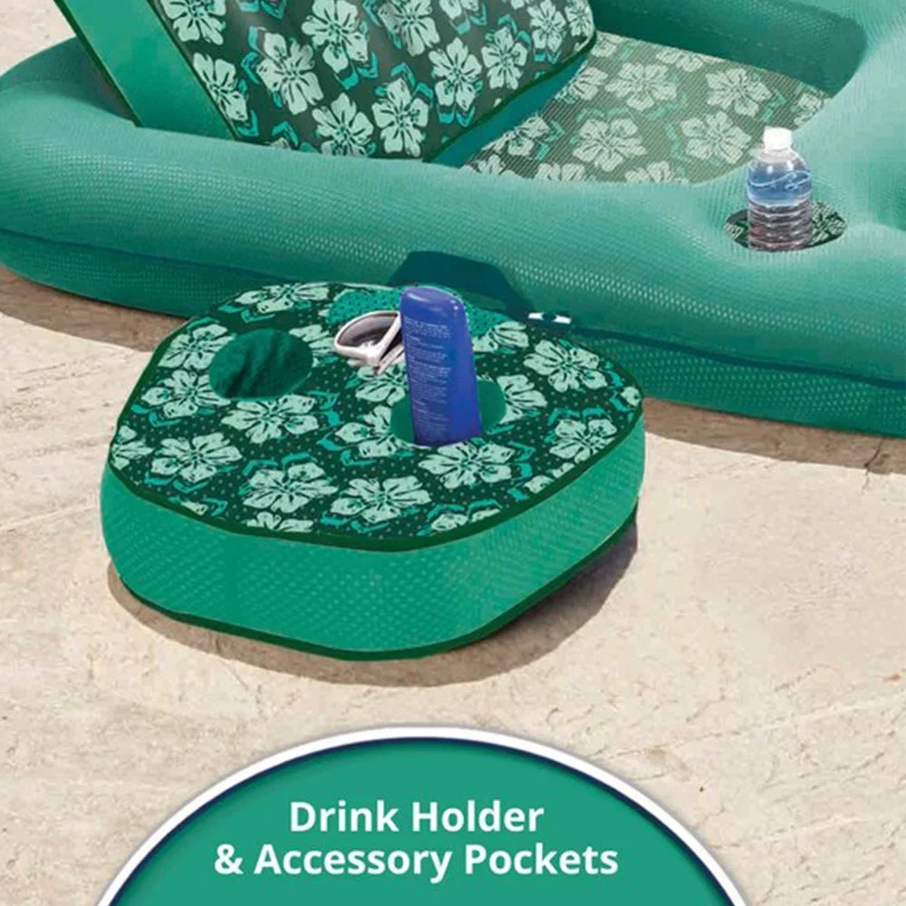 Aqua Leisure Campania 2in1 Lounger, Floral &  Zero Gravity Pool Float