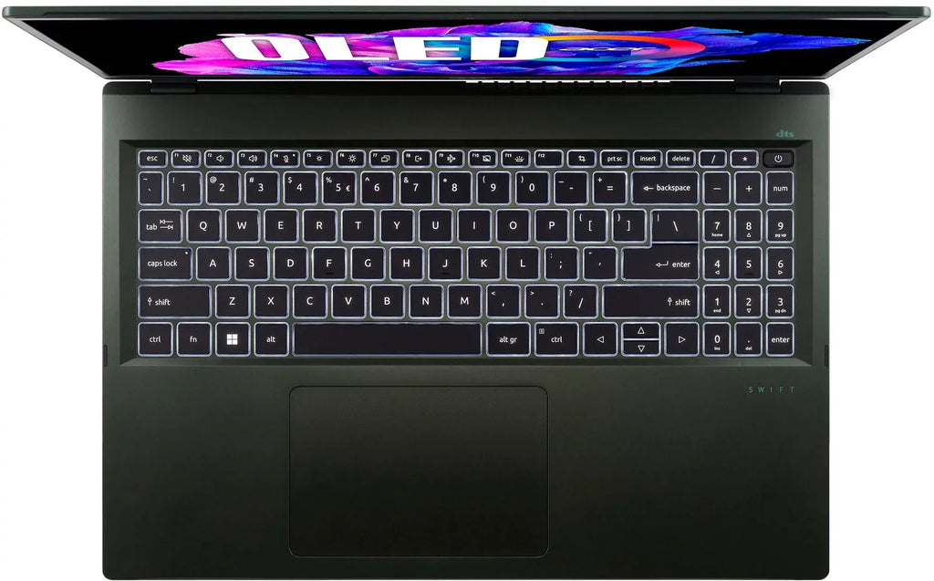 Acer Swift Edge 16 SFE16-43 - AMD Ryzen 7 - 7840U / up to 5.1 GHz - Win 11 Home - Radeon 780M - 16 GB RAM - 1.024 TB SSD - 16" OLED 3200 x 2000 (WQXGA+) @ 120 Hz - 802.11a/b/g/n/ac/ax (Wi-Fi 6E) - olivine black - kbd: US Intl