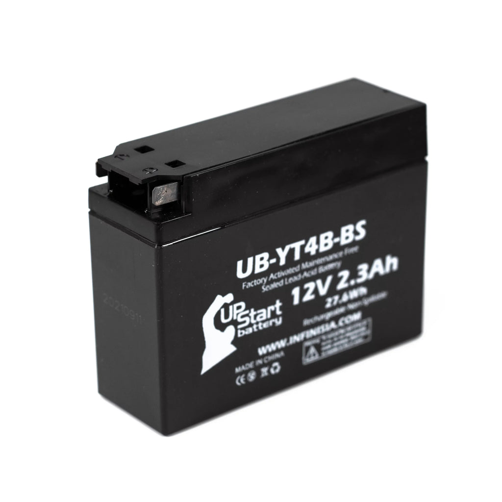 3-Pack UpStart Battery Replacement for 2012 Yamaha SR400 (FI) 400CC Factory Activated, Maintenance Free, Motorcycle Battery - 12V, 2.3Ah, UB-YT4B-BS