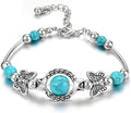 New Turquoise Bracelet, Classic Luxury Ladies Summer Unique Design Beaded Faux Gemstone Palm Bracelet Jewelry, Western Bohemian Style Jewelry Ladies Gift
