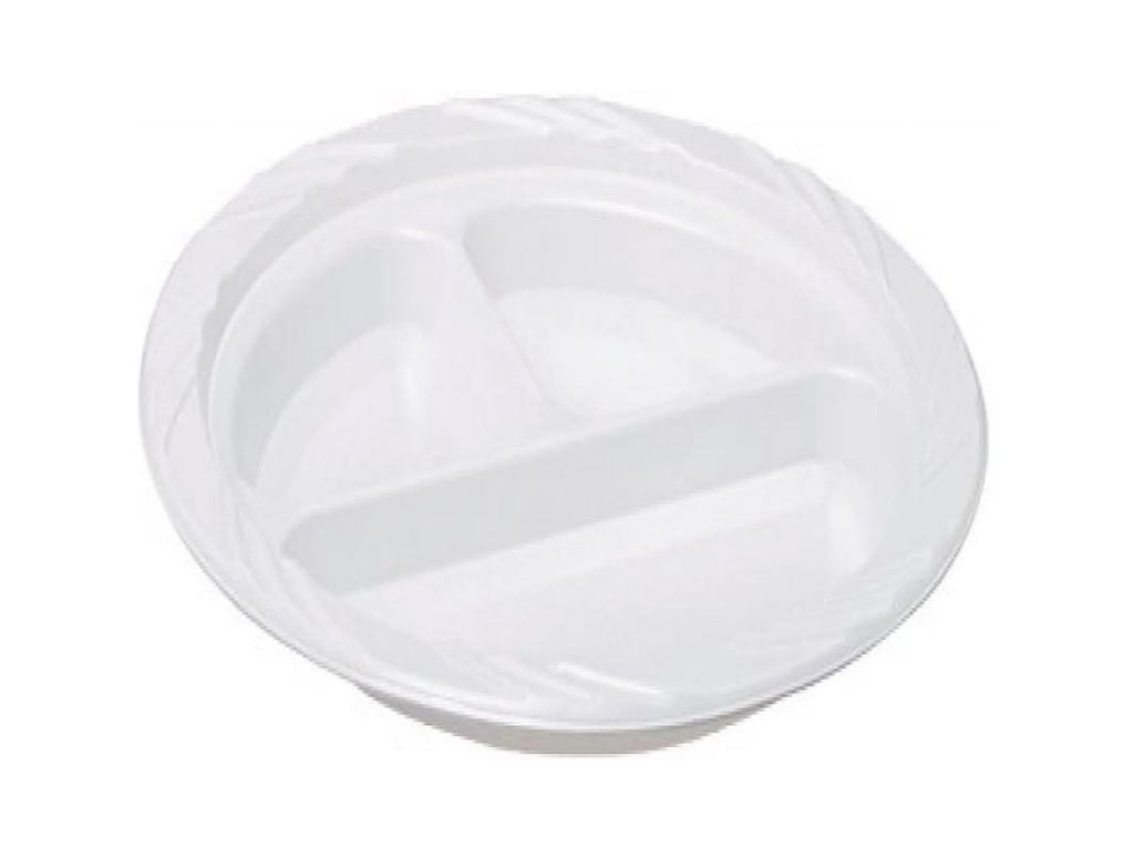 Genuine Joe 3-section Round Plastic PLatitudees, 9", 125 Pack, GJO10425