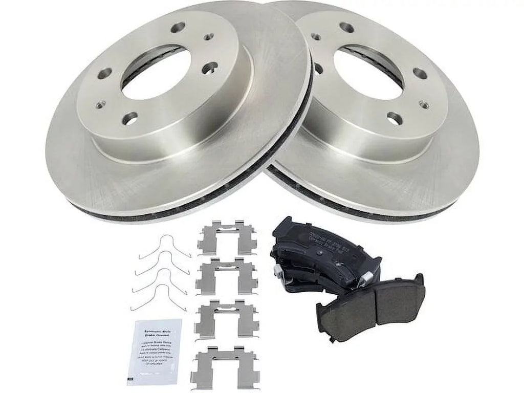 Front Brake Pad and Rotor Kit - Compatible with 1995 - 1999 Nissan Sentra XE 1.6L 4-Cylinder 1996 1997 1998