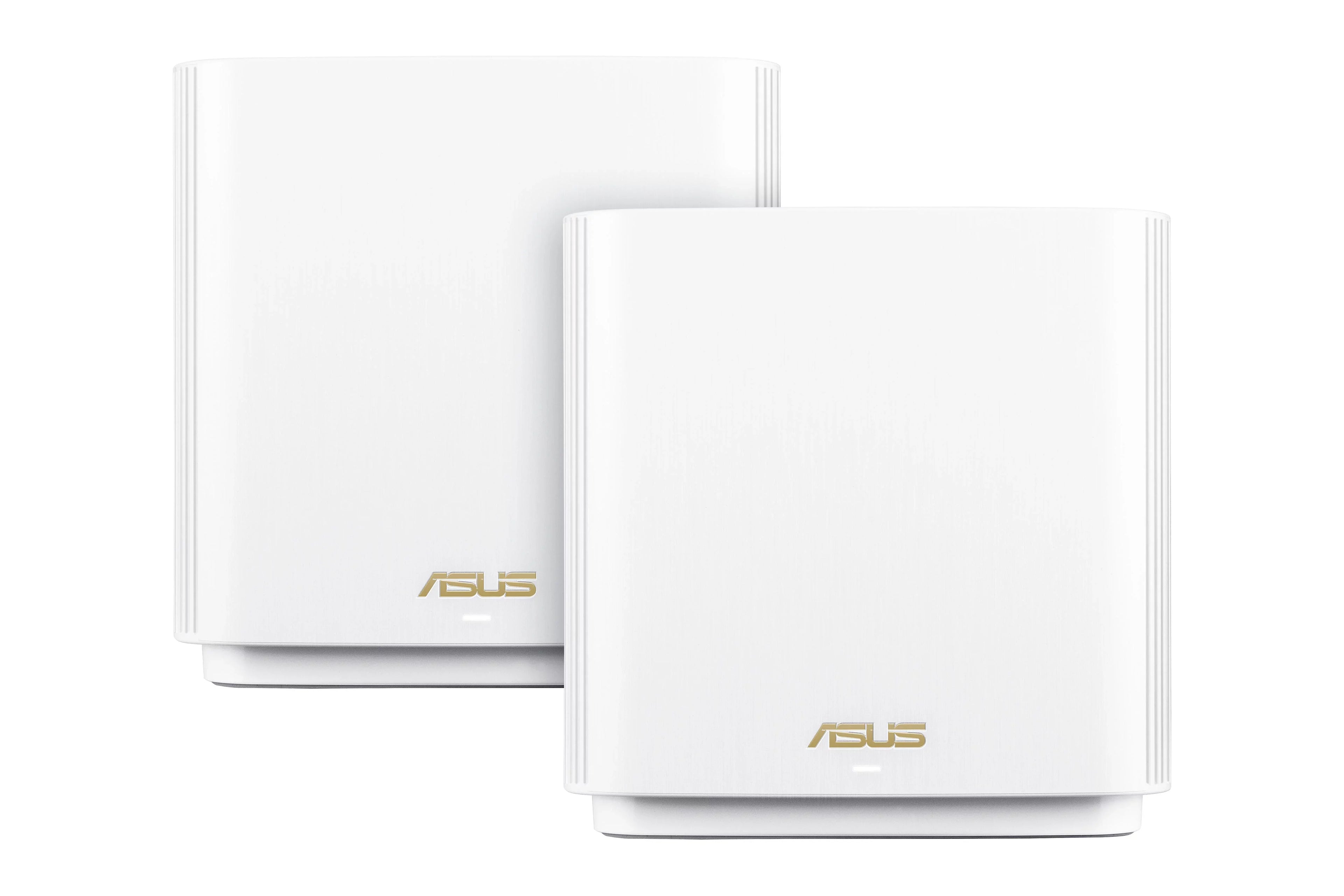 ASUS ZenWiFi AX Whole-Home Tri-band Mesh WiFi 6 System (XT8-WHITE)-2 pack, Coverage up to 5,500 sq.ft/6+rooms, 6.6Gbps, 3 SSIDs, life-time free network security and parental controls, 2.5G port