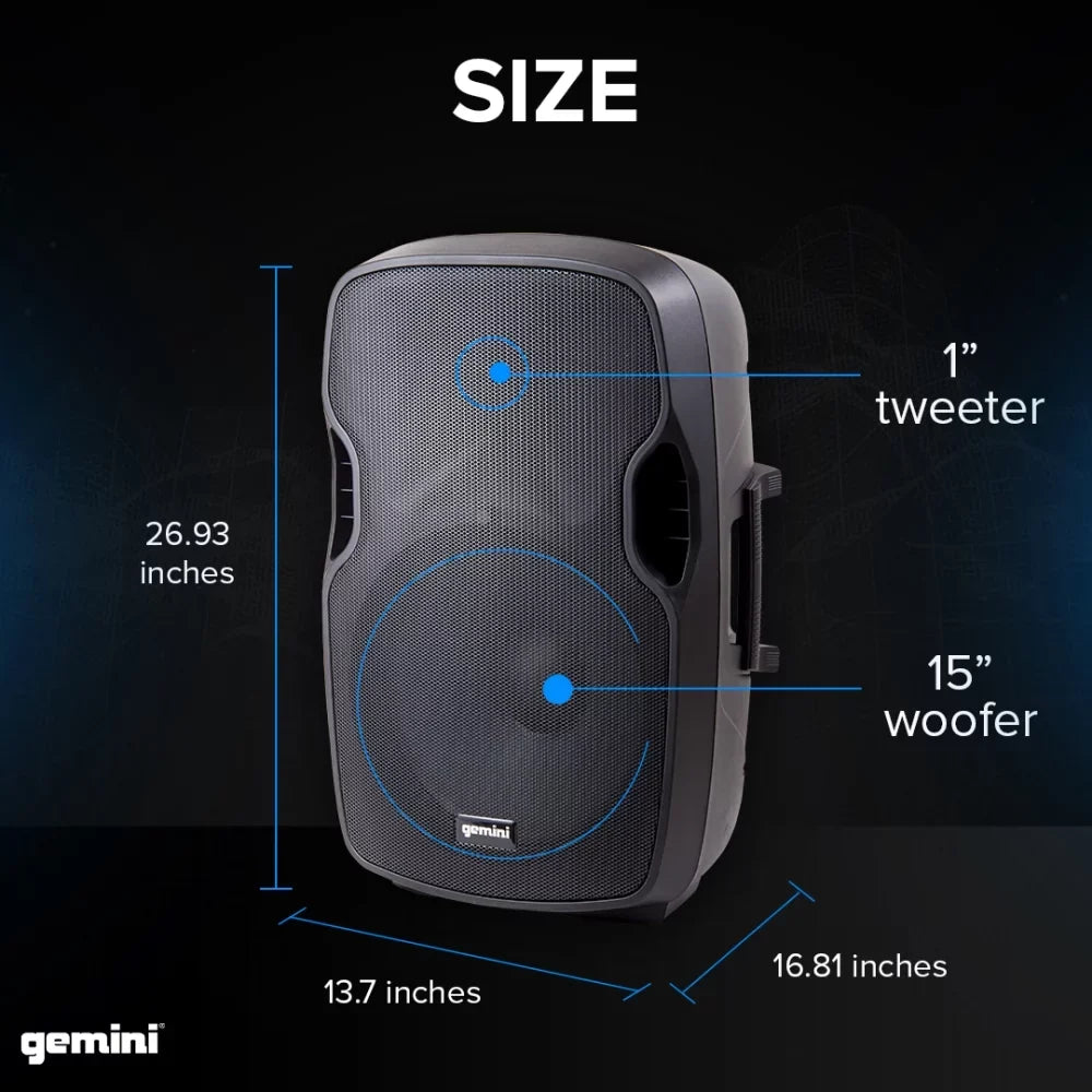 Gemini PA-SYS15 Complete Dual Speaker PA Package