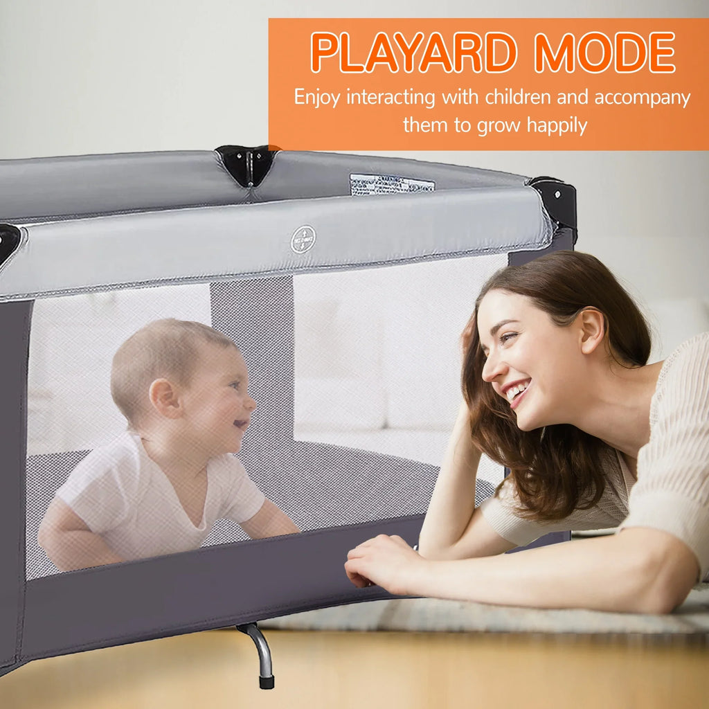 Yadala Baby Playard, One-Press Setup Pack n Play, Portable Playpen for Newborn Baby Toddler