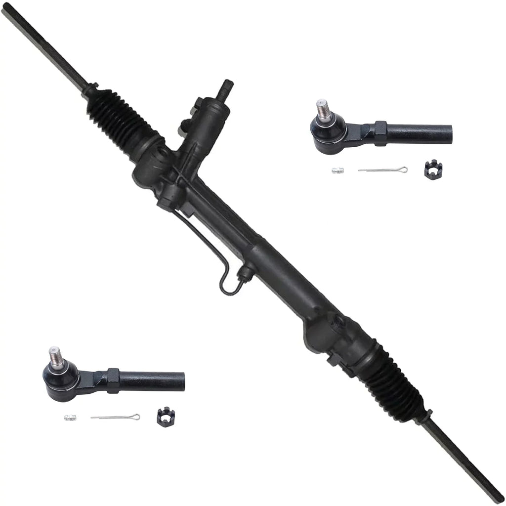 Detroit Axle - 3pc Rack and Pinion Kit for 1994-2004 Ford Mustang, 1 Power Steering Rack and Pinion Assembly 2 Outer Tie Rods1995 1996 1997 1998 1999 2000 2001 2002 2003 Replacement
