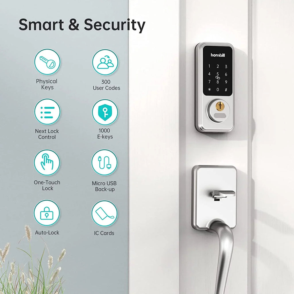 Smart Front Door Locks Deadbolt: GOURE Keyless Entry Keypad Door Lock, Digital Electronic Bluetooth Code Locks for House Airbnb