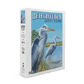 Beachtown, Jekyll Island, Georgia, Blue Herons (1000 Piece Puzzle, Size 19x27, Challenging Jigsaw Puzzle for Adults and Family, Made in USA)