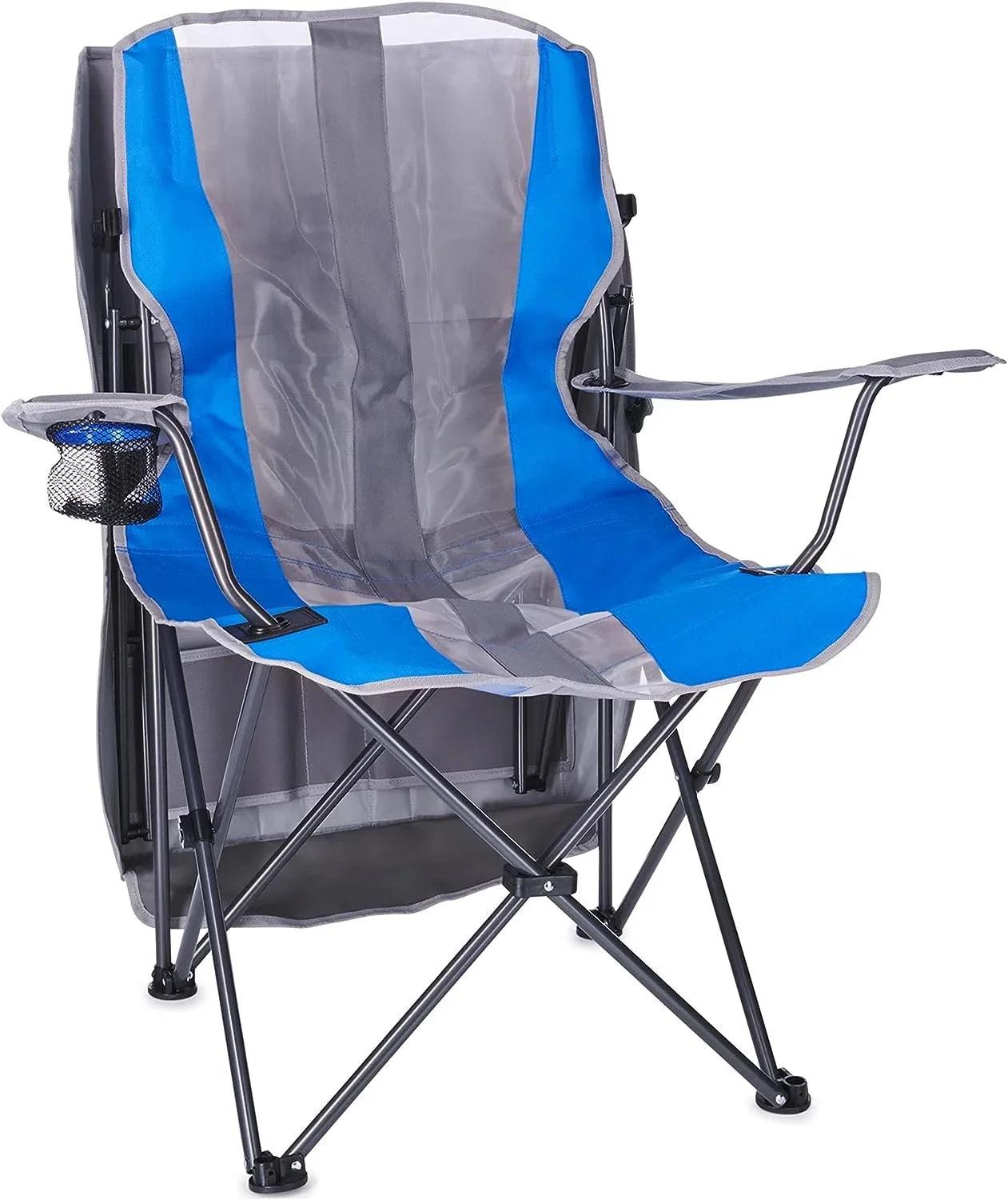 Kelsyus Original Foldable Canopy Chair for Camping, Tailgates, and Outdoor Events, Grey/Blue