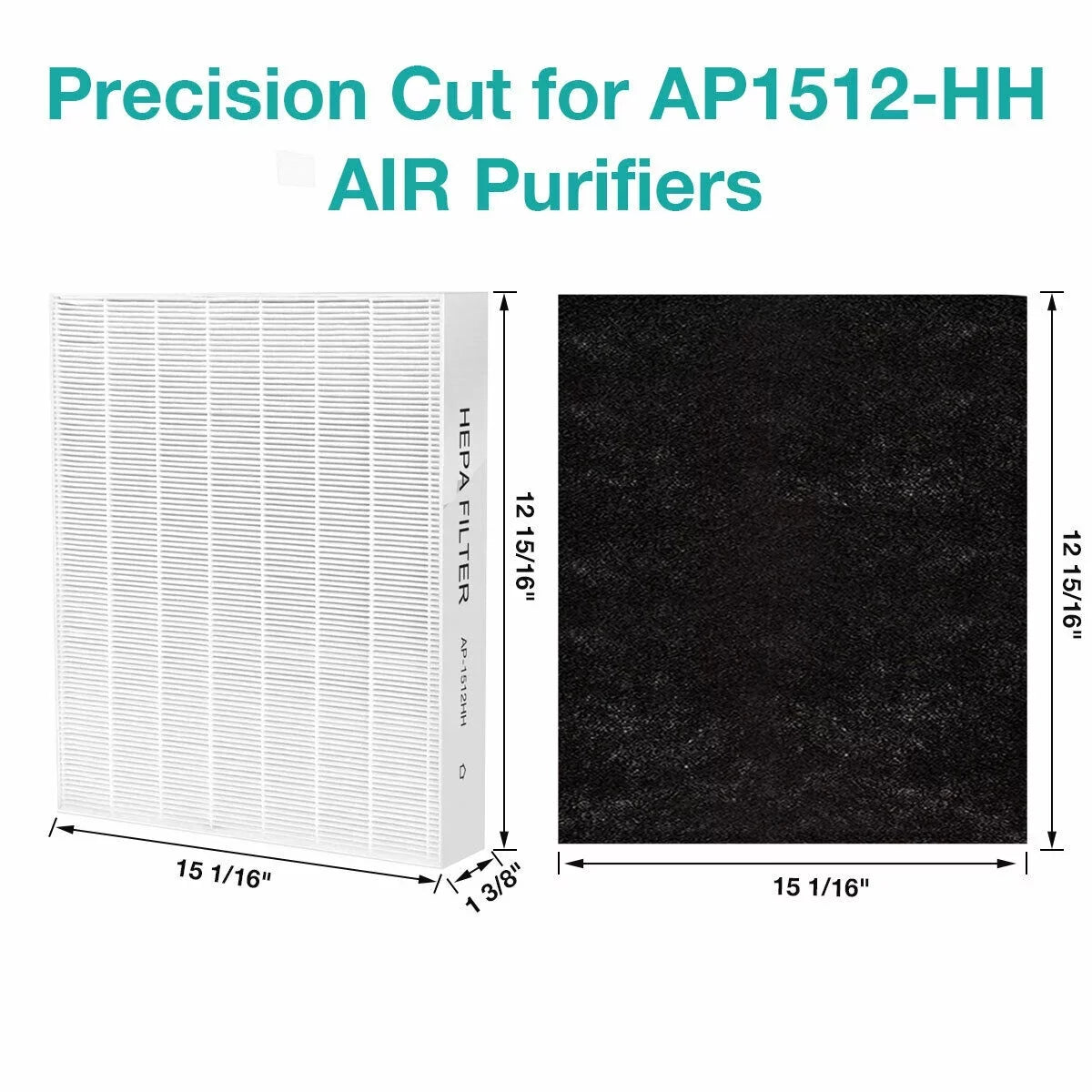 Membrane Solutions AP-1512HH Filter, Part# 3304899, Compatible with Coway Air Purifiers with Carbon Pre Filters, 2 Pack