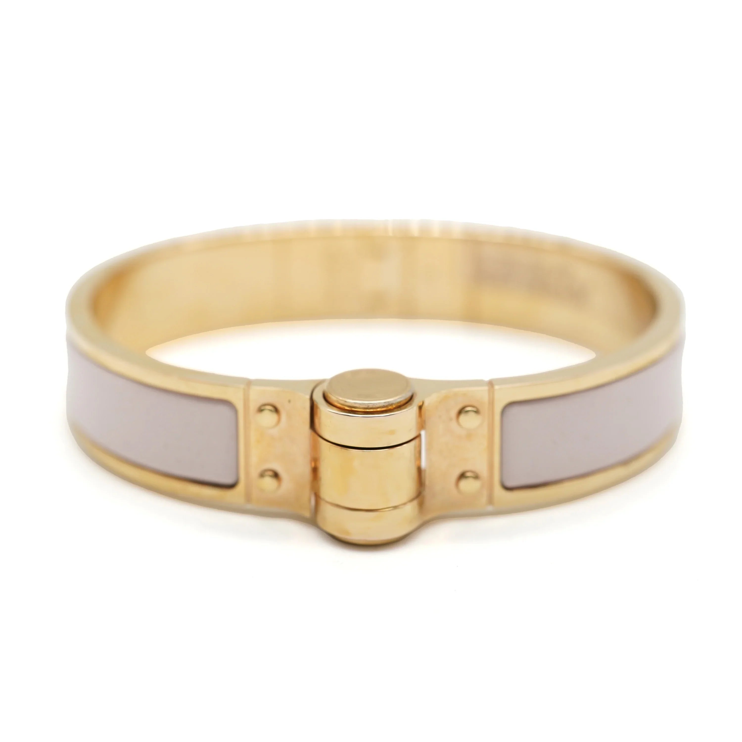 Hermes Charniere Uni Narrow Hinged Bracelet In Rose Candeur Pre-Owned
