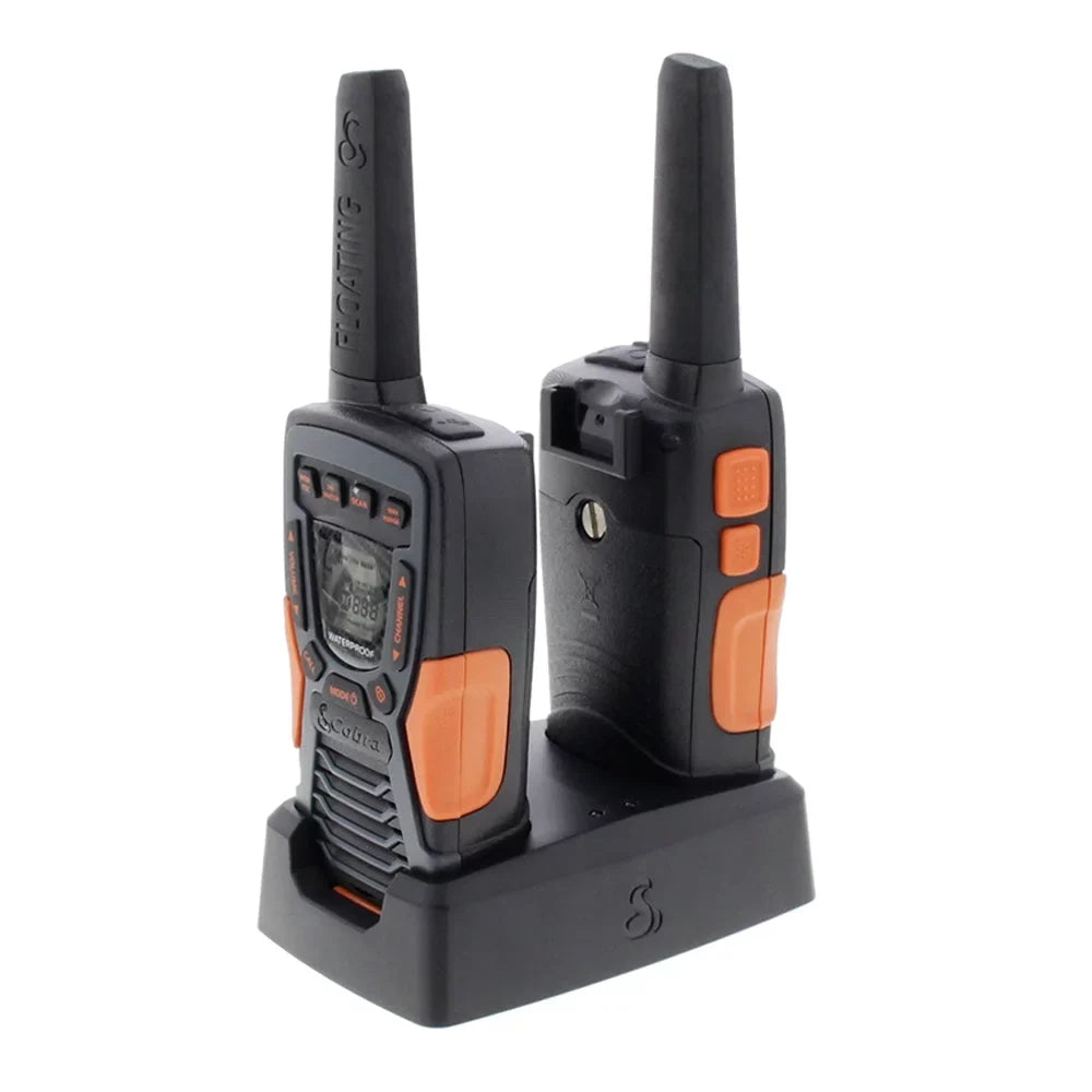 Cobra ACXT1035R FLT CAMO Waterproof Walkie Talkies for Adults - Rechargeable, Floats, 22 Channels, Long Range 37-Mile Two-Way Radio Set (2-Pack)