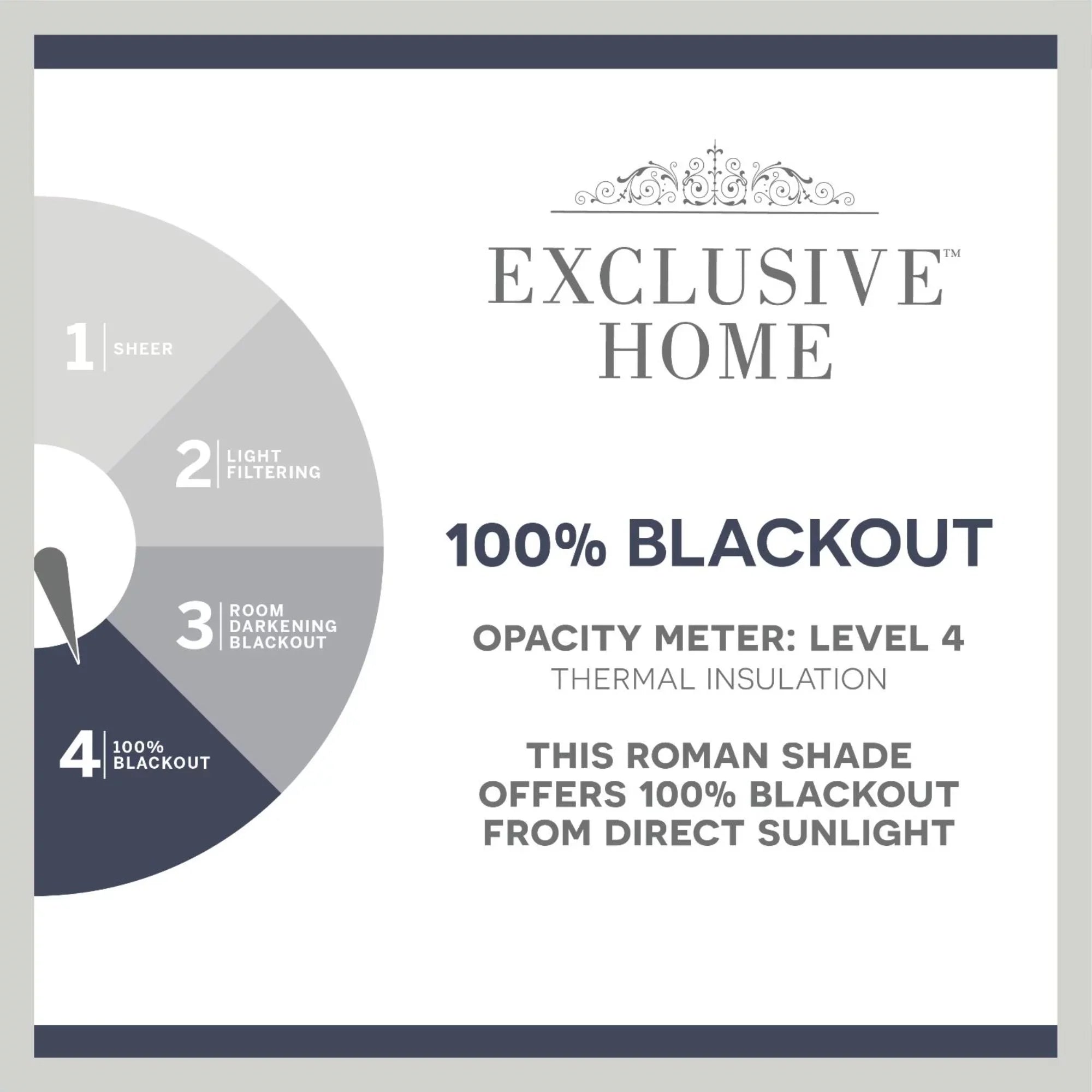 Exclusive Home Montague Trellis Total Blackout Roman Shade, 31"x64", White