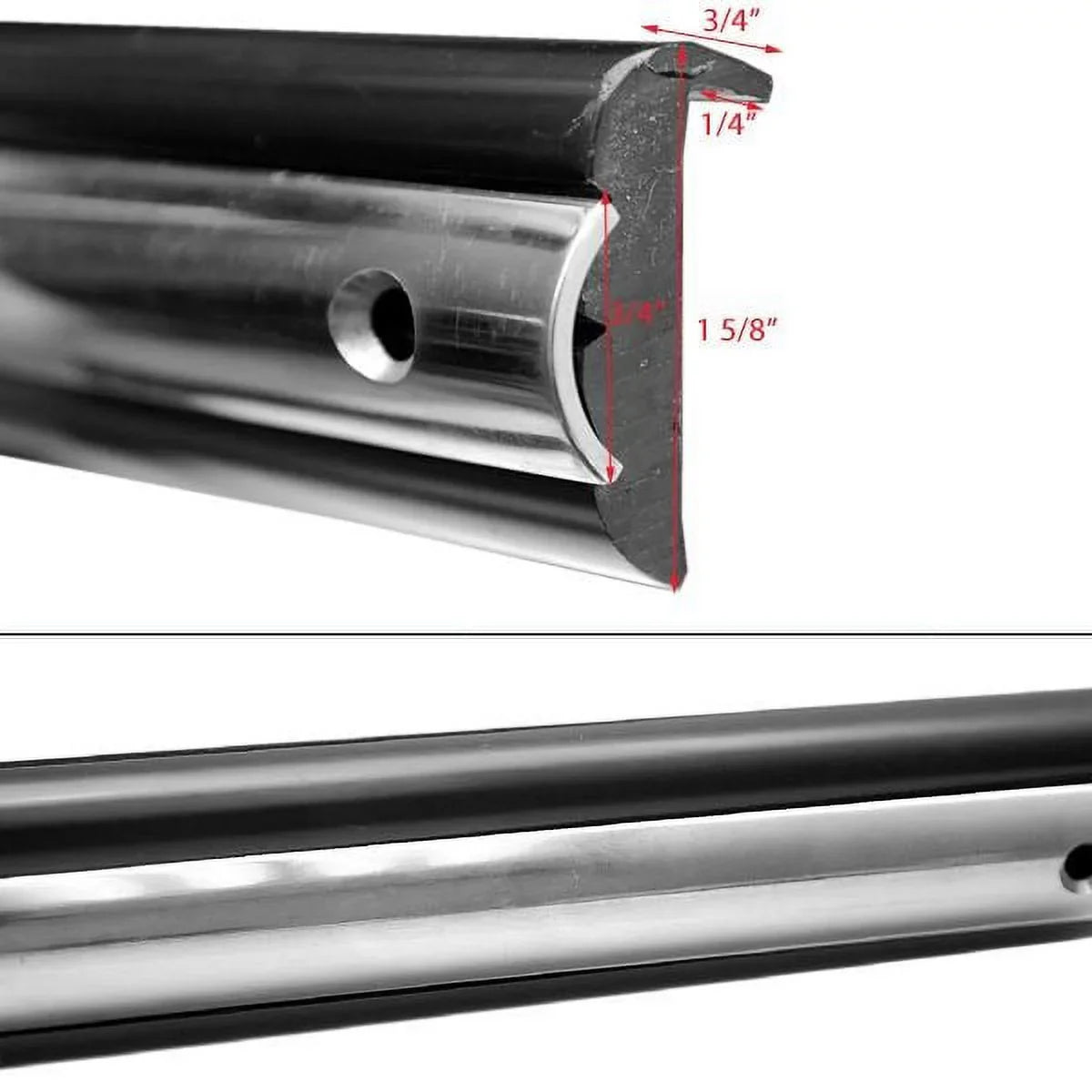 Taco Boat Rub Rail Molding Kit | Black 1 5/8 In x 44 Ft  w/ Insert
