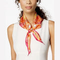 Echo Coastal Tile Print Silk Diamond Scarf: OS/Pink/Orange