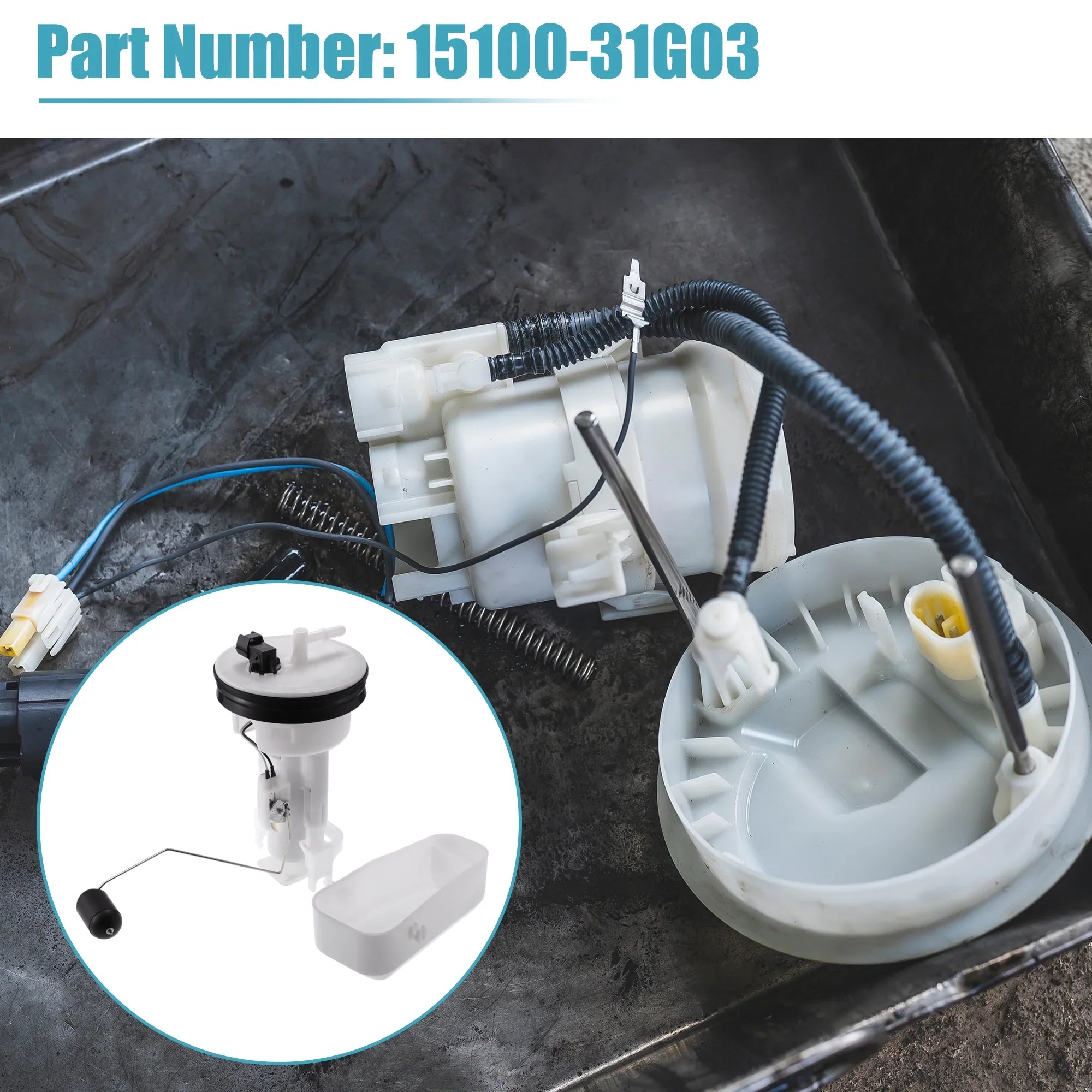 Unique Bargains 1 Set Electric Fuel Pump Module Assembly for Suzuki King Quad 450 500 700 750 2005-2021 Plastic Metal