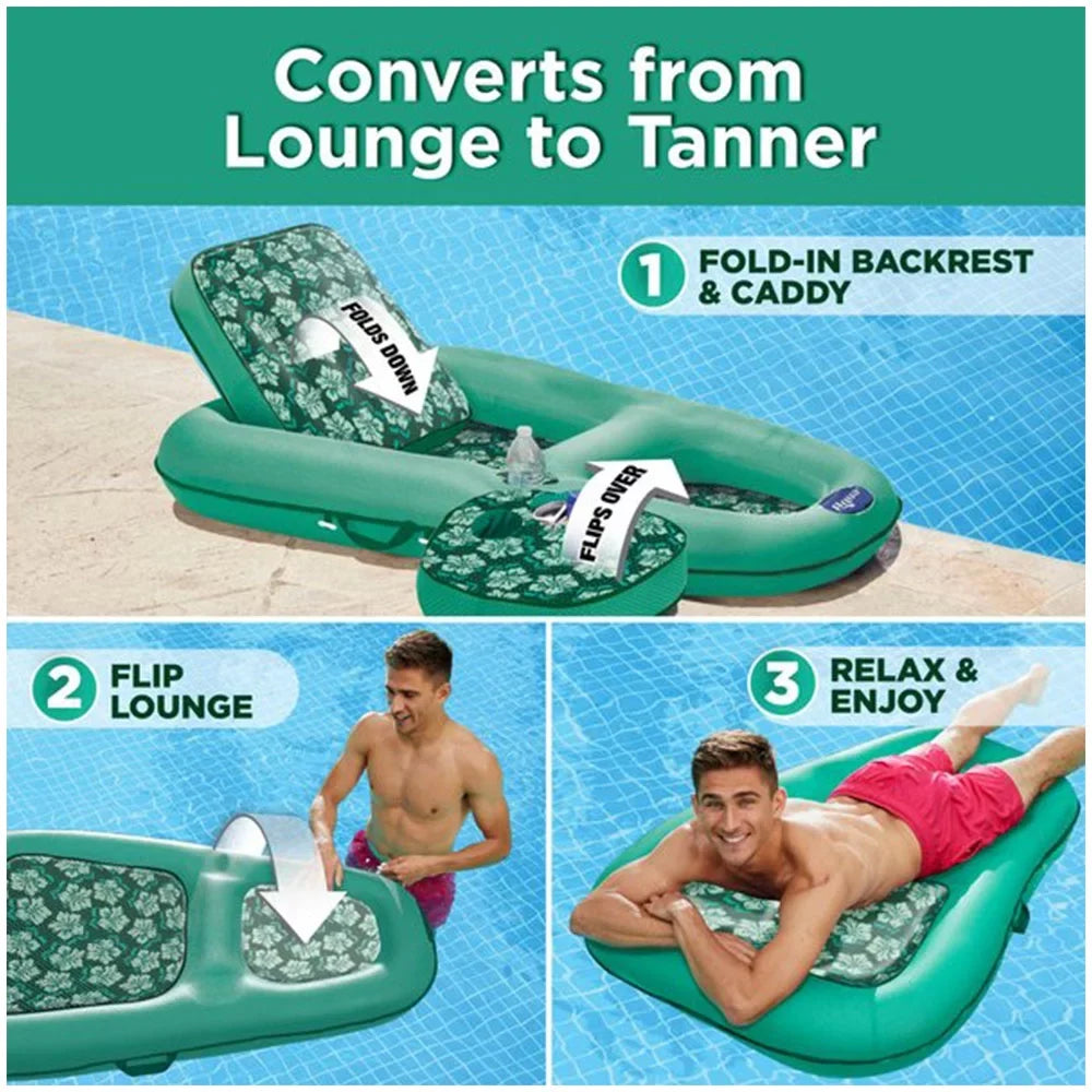Aqua Leisure Campania 2in1 Lounger, Floral &  Zero Gravity Pool Float