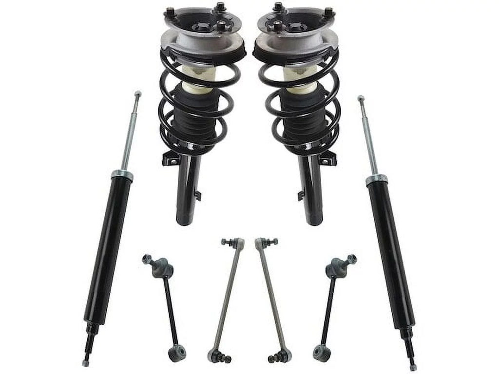 Front and Rear Suspension Strut Coil Spring Shock Absorber Sway Bar Link Assembly Kit - 8 Piece - Compatible with 2007 - 2013 BMW 328i RWD 2008 2009 2010 2011 2012