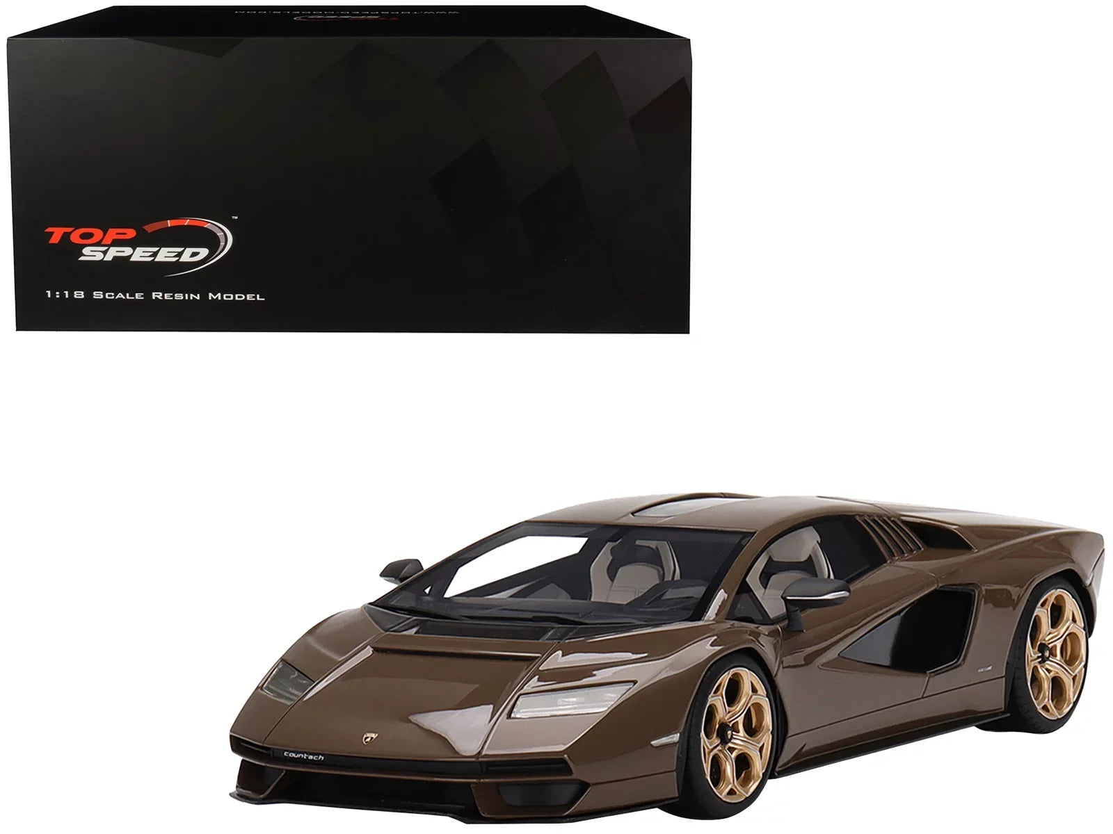 Lamborghini Countach LPI 800-4 Dark Bronze 1/18 Model Car by Top Speed