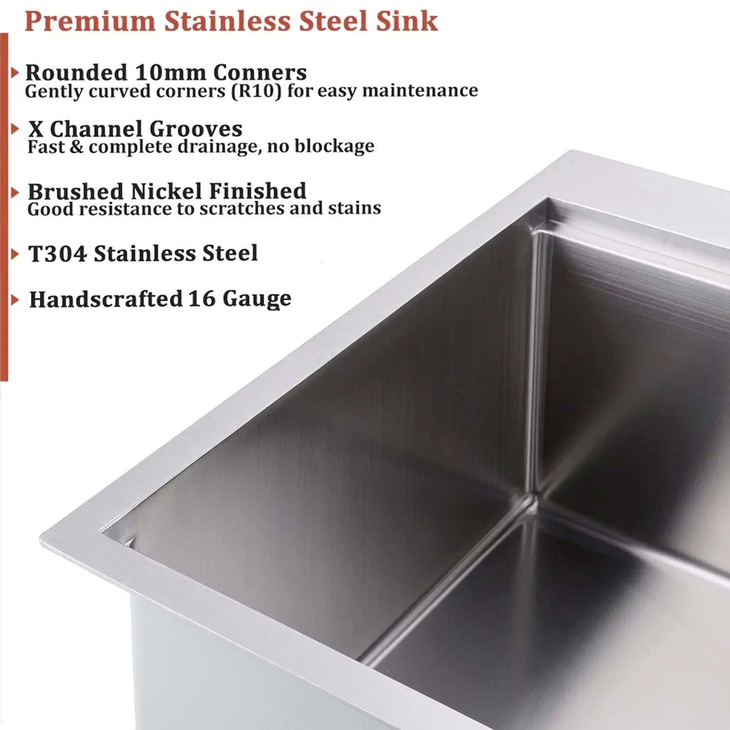 PROOX 30'' Single Bowl Stainless Steel Drop-In Kitchen Sink with 2 Faucet Holes