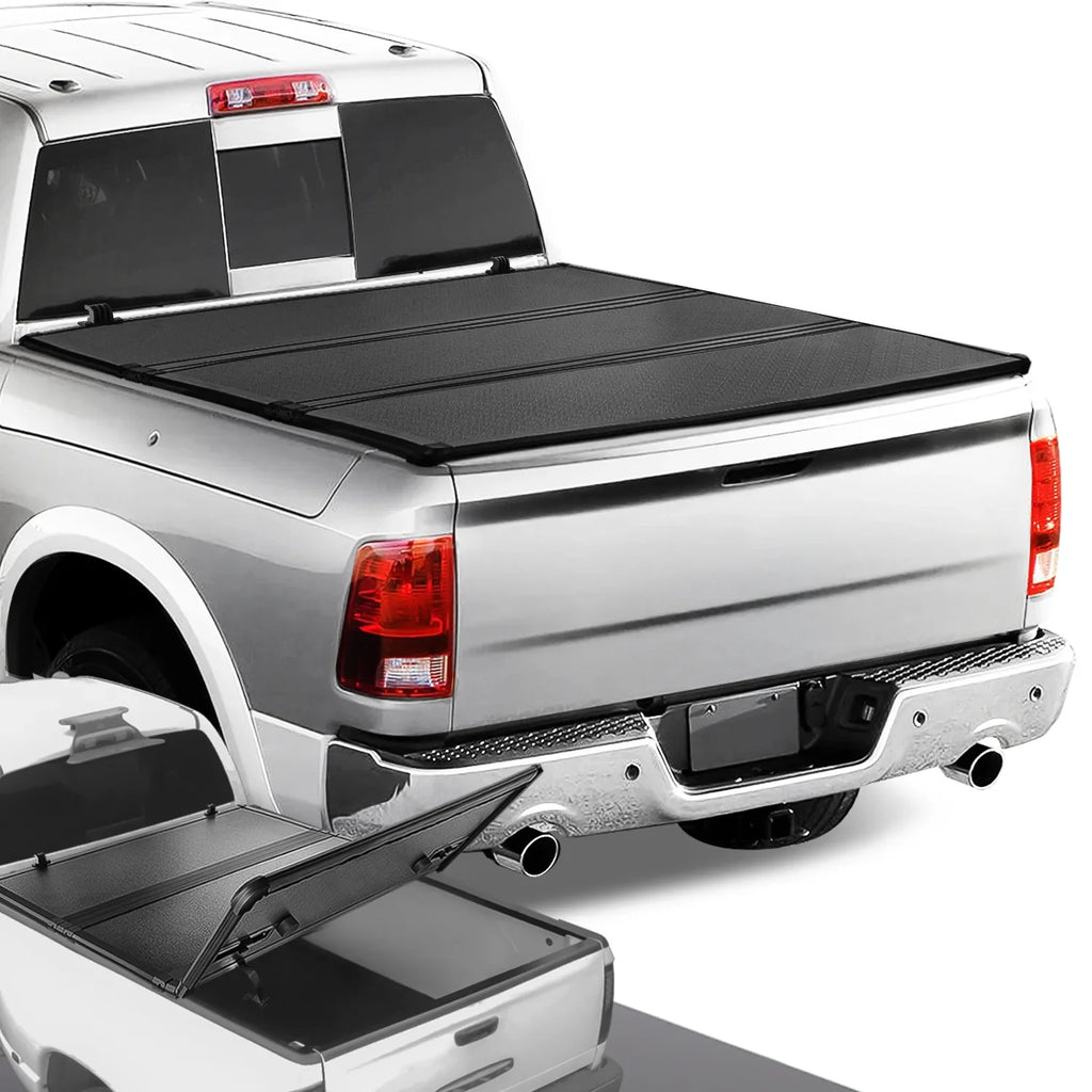 DNA Motoring TTC-HARD-028 For 2009 to 2022 Ram Truck 1500 / 3500 Fleetside 6.5Ft Short Bed Hard Solid Tri -Fold Tonneau Cover