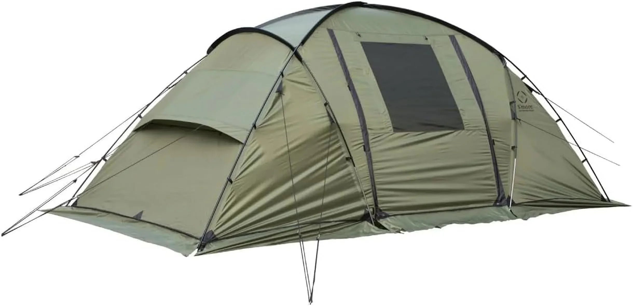 YANPO Glamping Tent with Porch, 2/3/4/5/6 Person Durable Weatherproof Camping Tent, Large Family Tent with Room Divider, Easy Setup Tent with Screen Room