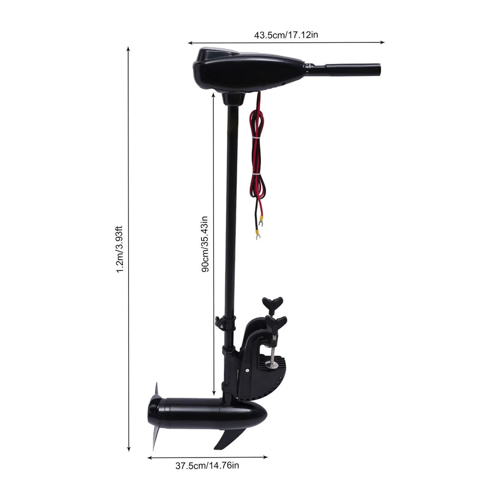 80Lbs 12V 1.2HpThrust Electric Trolling Motor Fishing Boat Outboard Motor Engine